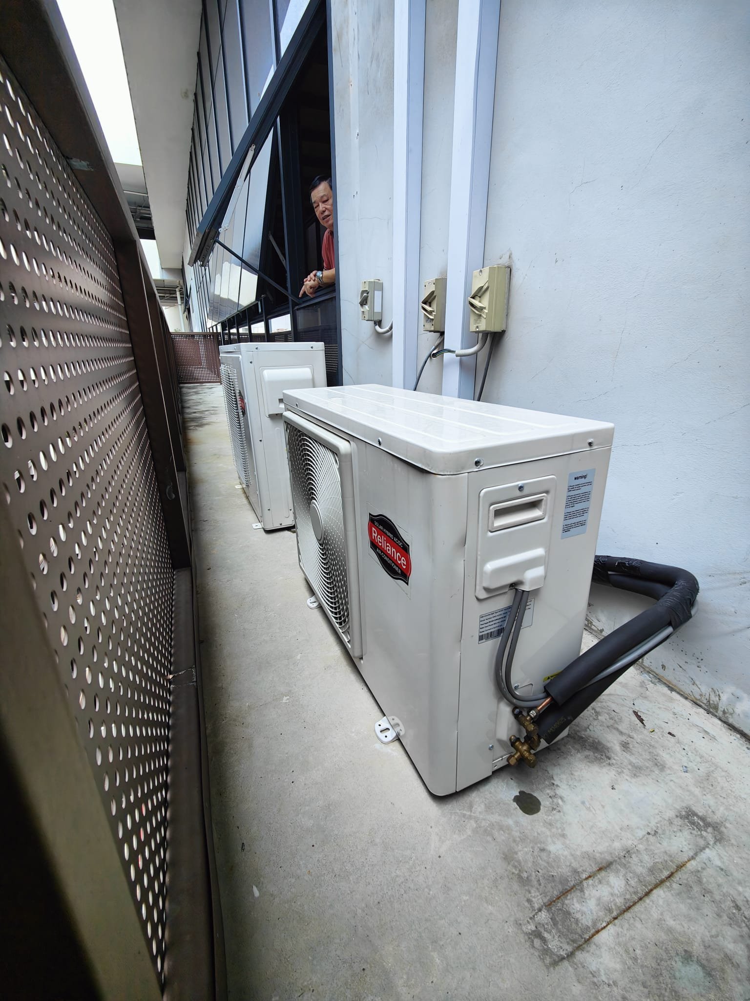 Installation of solar panels for the office AC units